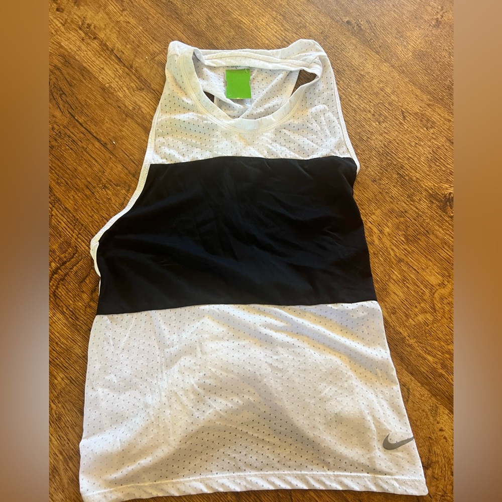 Nike Tank Dry Fit Athletic Top Black And White